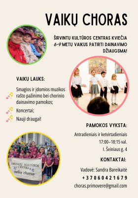 kviečiam 6–9 metų vaikus atrasti dainavimo džiaugsmą